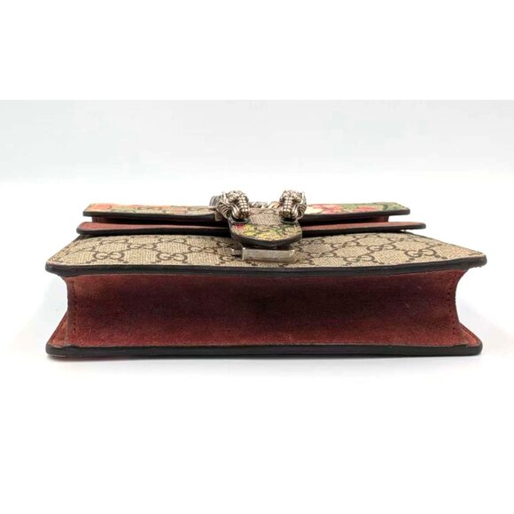 Pre-owned Gucci GG Supreme Blooms Dionysus Mini Flap Brown/Antique Rose 421970 - Picture 3 of 16